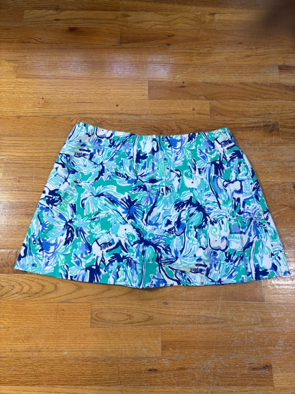 Lilly Pulitzer Blue, Teal & White Floral Print Skort